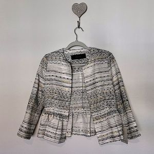 Cream/White multi colored thread jacket